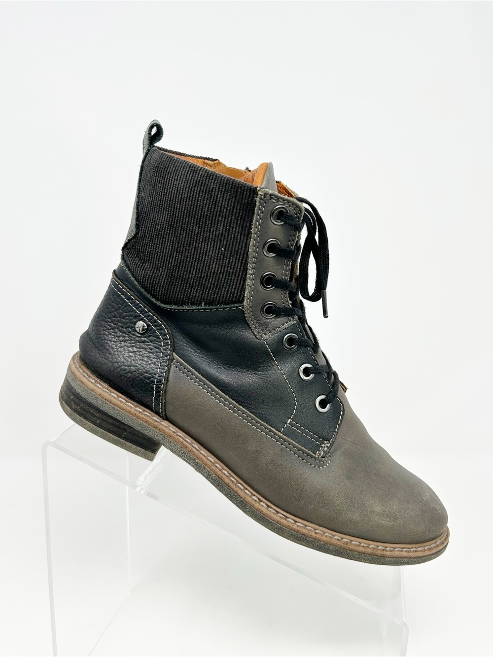 Pikolinos Aldaya Womens Ankle Boots Gray Lace-Up Side Zip Combat Casual Size 37